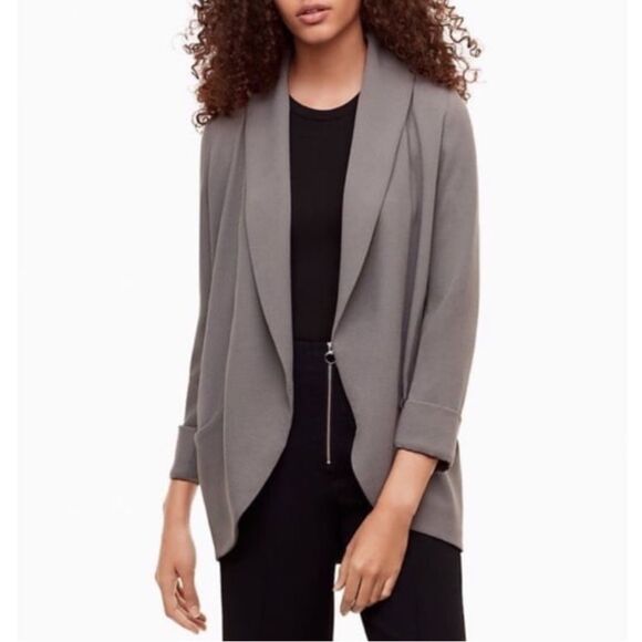 Aritzia Wilfred chevalier blazer open front gray size 6 - Picture 1 of 6